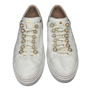 STUART WEITZMAN Women’s Excelsa Cream Leather Sneaker Size 5.5